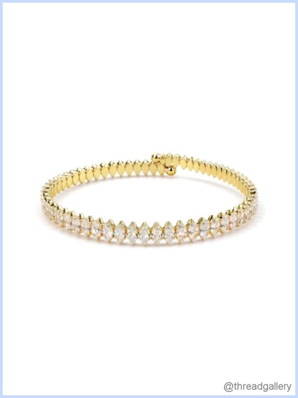18K Gold Plated Adjustable Bangle Bracelet for Women